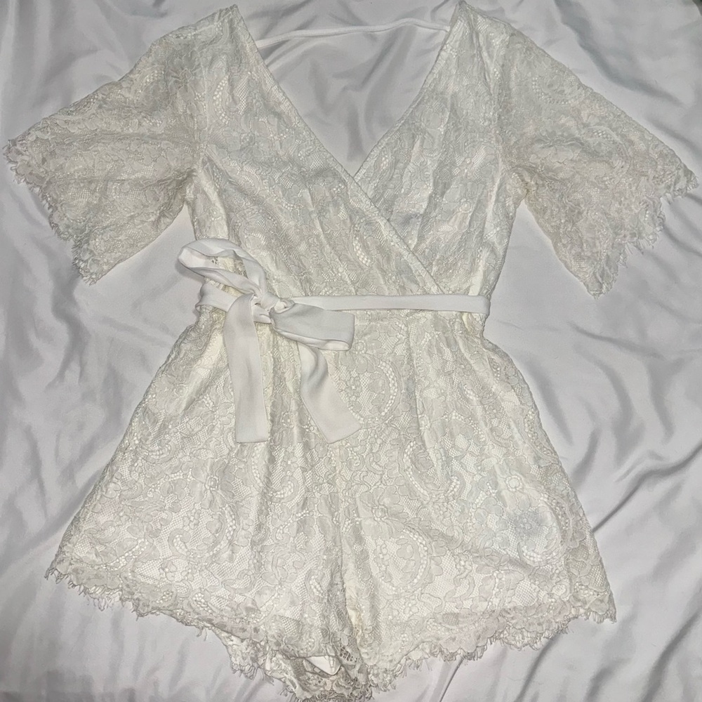 Elegant White Lace Romper